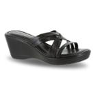 Tuscany By Easy Street Luisa Women's Wedge Sandals, Size: Medium (7), Black