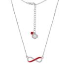 Arizona Wildcats Sterling Silver Crystal Infinity Necklace, Women's, Size: 18, Red