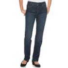 Women's Croft & Barrow&reg; Classic Tummy Control Straight-leg Jeans, Size: 6 Short, Blue (navy)