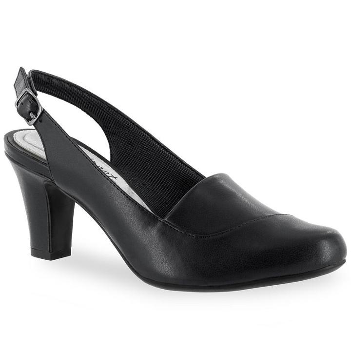 Easy Street Tribella Women's Slingback Dress Heels, Size: Medium (7.5), Black