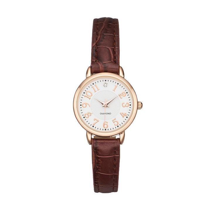 Women's Diamond Accent Watch, Size: Small, Brown