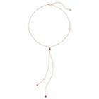 Lc Lauren Conrad Red Simulated Crystal Y Necklace, Women's