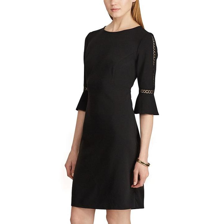 Women's Chaps Bell Sleeve Fit & Flare Dress, Size: 6, Black