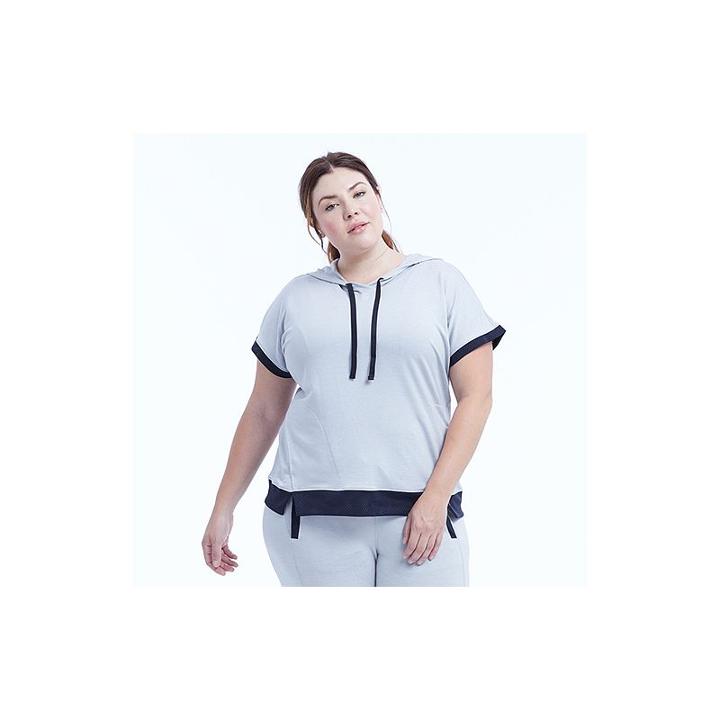 Plus Size Marika Curves Effortless Hooded Short Sleeve Tee, Women's, Size: 1xl, Med Grey