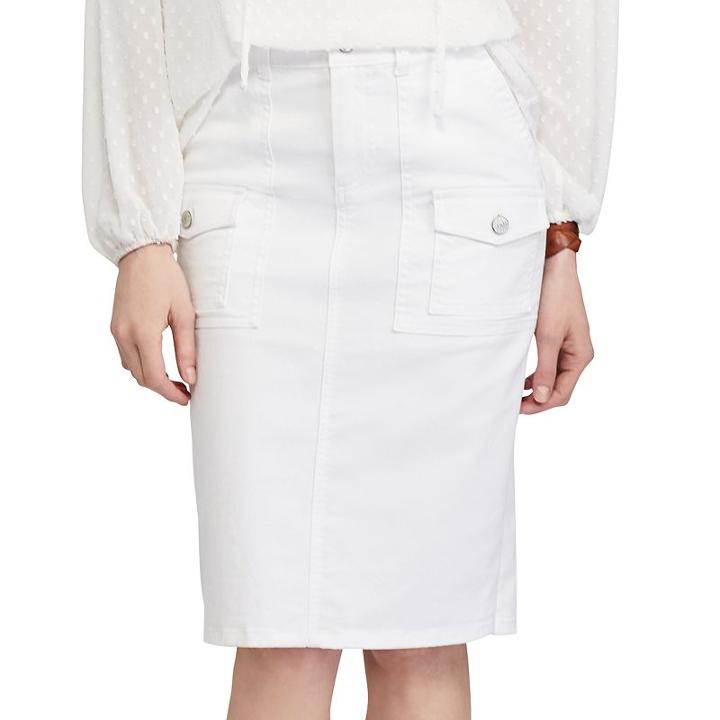 Petite Chaps Jean Pencil Skirt, Women's, Size: 16 Petite, White