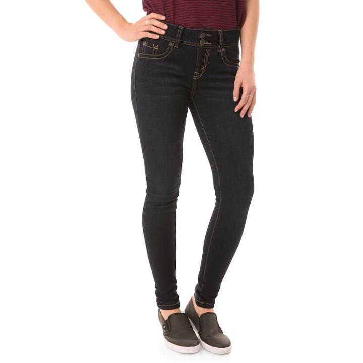 Juniors' Wallflower Faded Ultra Skinny Jeans, Teens, Size: 5 Short, Yellow Oth