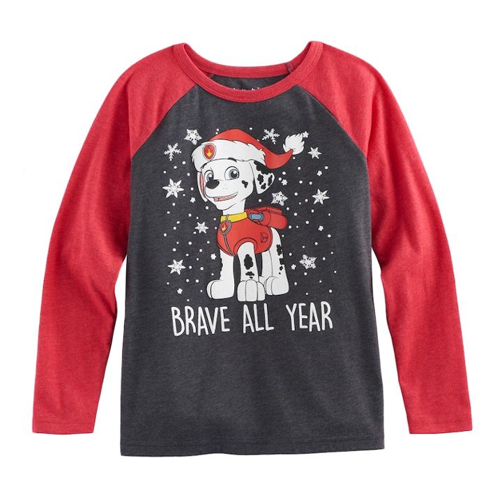 Boys 4-10 Jumping Beans&reg; Paw Patrol Marshall Brave All Year Raglan, Size: 8, Dark Grey