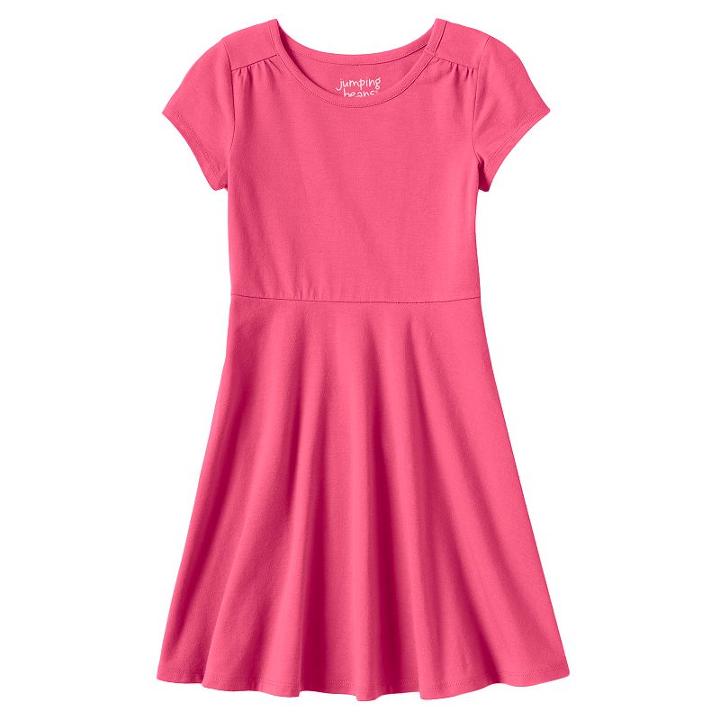 Girls 4-10 Jumping Beans&reg; Solid Skater Dress, Girl's, Size: 6, Med Pink