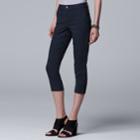 Women's Simply Vera Vera Wang Jacquard Twill Capris, Size: 6, Blue (navy)