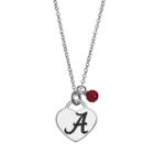 Fiora Sterling Silver Alabama Crimson Tide Heart Pendant Necklace, Women's, Size: 18, Red