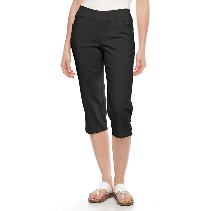 Petite Napa Valley Pull-on Capris, Women's, Size: 6 Petite, Black