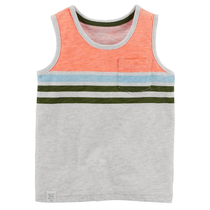 Boys 4-8 Carter's Striped Tank Top, Size: 4/5, Gray Orange Stripe