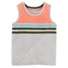 Boys 4-8 Carter's Striped Tank Top, Size: 4/5, Gray Orange Stripe