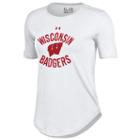 Women's Under Armour Wisconsin Badgers Tee, Size: Medium, White