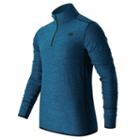 Men's New Balance Space-dyed Quarter-zip Pullover, Size: Medium, Blue Other