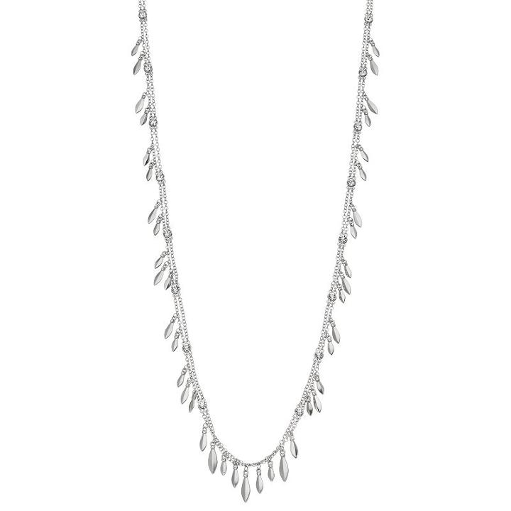 Simply Vera Vera Wang Marquise Fringe Station Double Strand Necklace, Women's, Silver