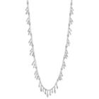 Simply Vera Vera Wang Marquise Fringe Station Double Strand Necklace, Women's, Silver