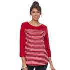 Women's Croft & Barrow&reg; Roll-tab Pique Top, Size: Medium, Med Red