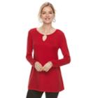 Petite Dana Buchman Ribbed Tunic Sweater, Women's, Size: Xl, Med Red