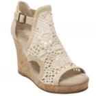 Sugar Hues Women's Wedge Sandals, Size: Medium (10), Beig/green (beig/khaki)
