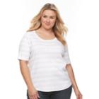 Plus Size Croft & Barrow&reg; Essential Scoopneck Tee, Women's, Size: 0x, Brt Purple