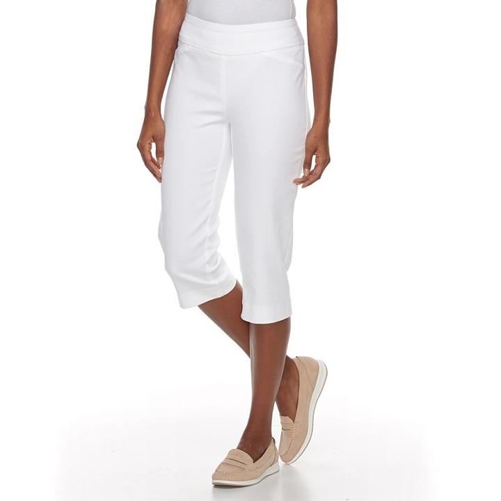 Women's Croft & Barrow&reg; Polished Capris, Size: Medium, White