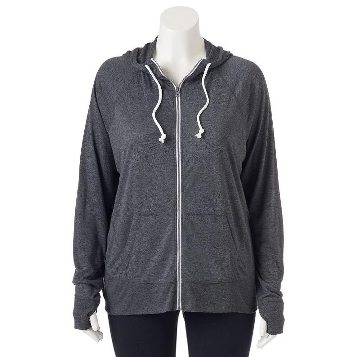 Juniors' Plus Size So&reg; Solid Zip-up Hoodie, Girl's, Size: 3xl, Black