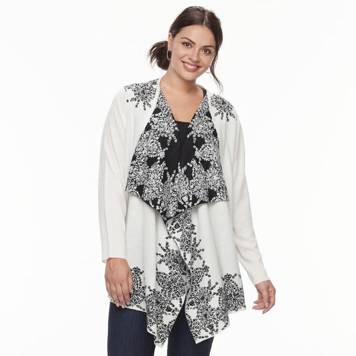 Plus Size Napa Valley Open-front Cardigan, Women's, Size: 2xl, Natural