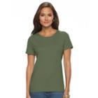 Women's Croft & Barrow&reg; Essential Crewneck Tee, Size: Xxl, Green