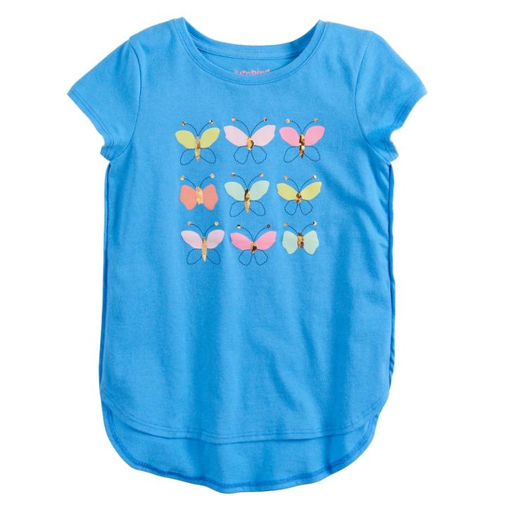 Girls 4-10 Jumping Beans&reg; Hi-low Graphic Tee, Size: 8, Med Blue