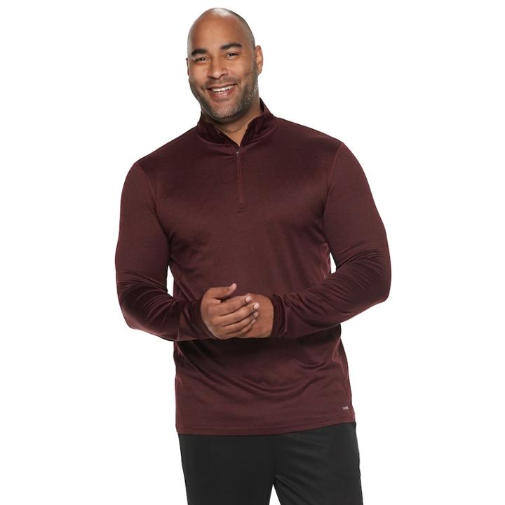 Big & Tall Tek Gear&reg; Stretch Jersey Quarter-zip Pullover, Men's, Size: Xxl Tall, Dark Red