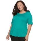 Plus Size Apt. 9&reg; Essential Scoopneck Tee, Women's, Size: 4xl, Med Green