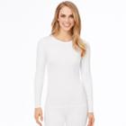 Plus Size Cuddl Duds Climatesmart Crewneck Top, Women's, Size: 2xl, White