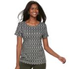 Women's Croft & Barrow&reg; Essential Classic Crewneck Tee, Size: Xl, Black