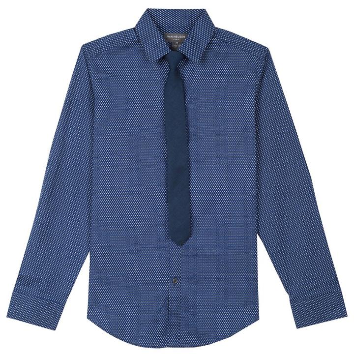 Boys 8-20 Van Heusen Stretch Shirt & Tie Set, Size: S 8, Med Blue
