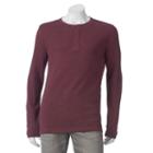 Men's Sonoma Goods For Life&trade; Heathered Thermal Henley, Size: Large, Dark Red