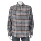 Big & Tall Croft & Barrow&reg; Classic-fit Plaid Flannel Button-down Shirt, Men's, Size: 3xl Tall, Med Grey