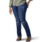 Plus Size Lee Flex Motion Regular Fit Straight-leg Jeans, Women's, Size: 26w Petite, Dark Blue