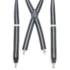 Men's Wembley Striped Suspenders, Grey (charcoal)