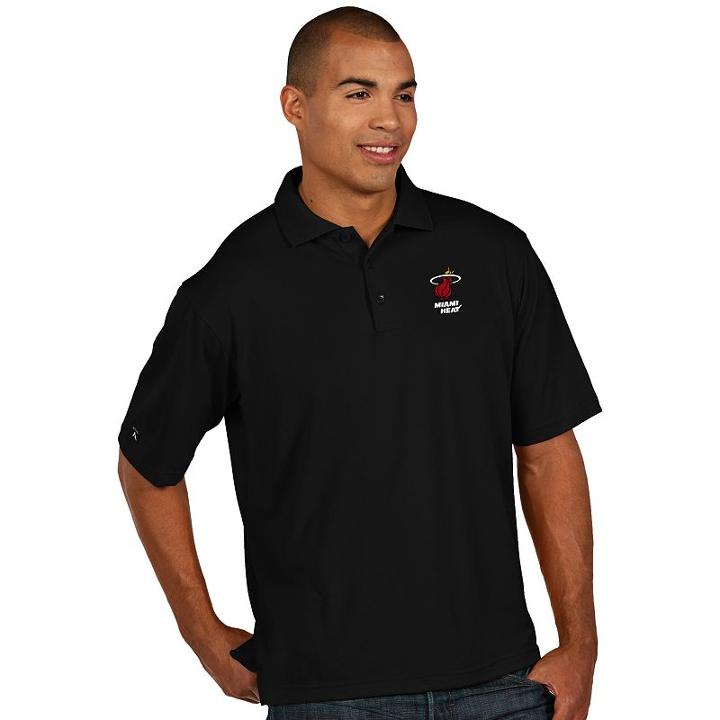 Men's Antigua Miami Heat Pique Xtra-lite Polo, Size: Xxl, White Oth