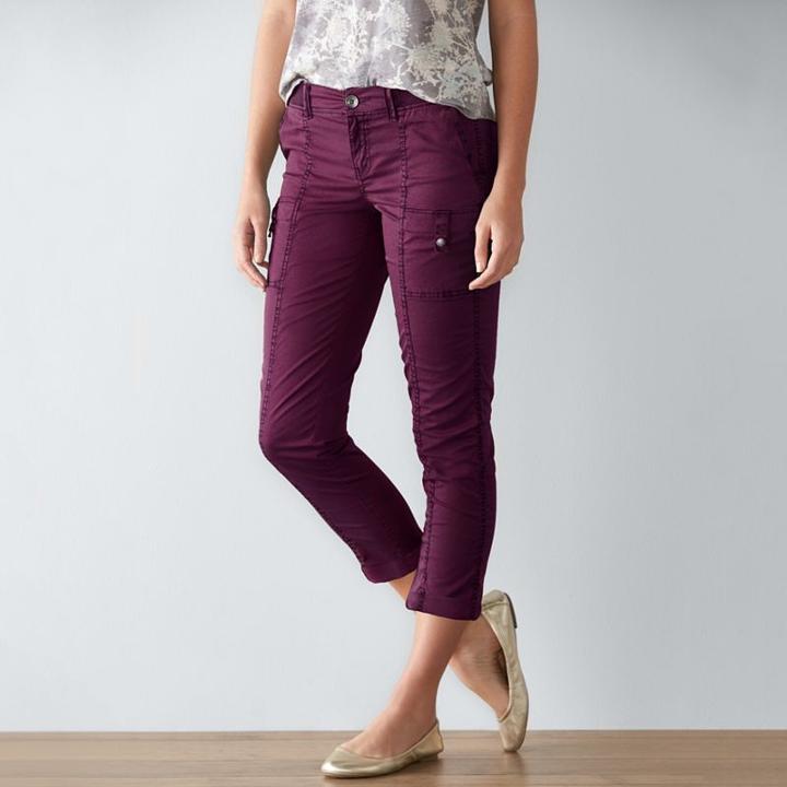 Women's Sonoma Goods For Life&trade; Comfort Waist Capris, Size: 18, Med Purple