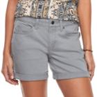 Women's Sonoma Goods For Life&trade; Cuffed Jean Shorts, Size: 12, Med Grey