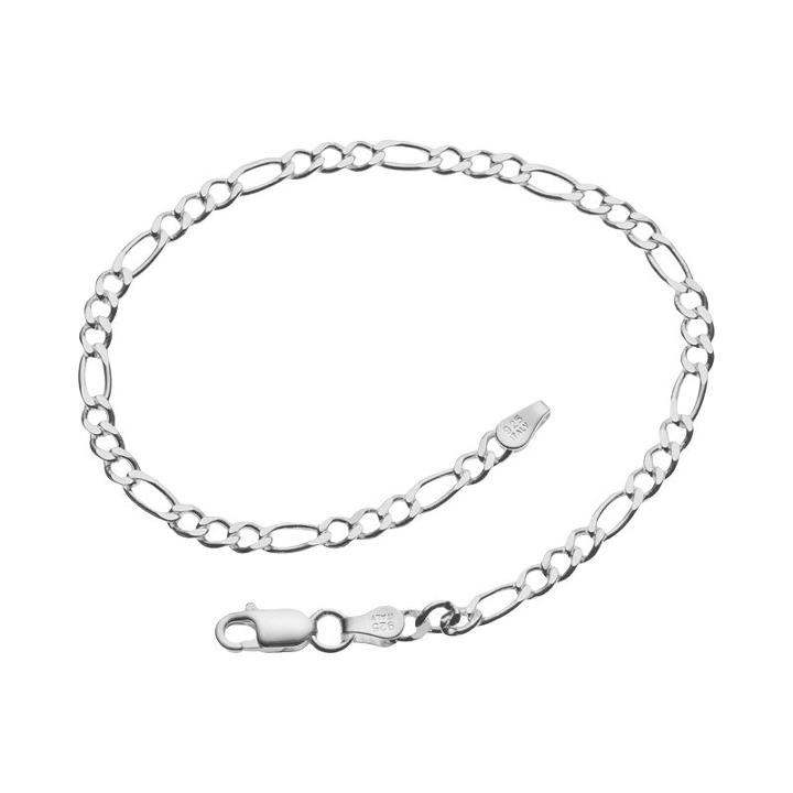 8-in. Sterling Silver Lightweight Figaro Bracelet, Women's, Size: 8, Grey