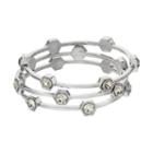 Coco Lane Hexagon Bangle Bracelet Set, Women's, Grey