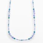 Crystal Avenue Silver-plated Crystal Long Station Necklace - Made With Swarovski Crystals, Women's, Size: 30, Blue