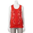 Juniors' Live To Be Spoiled Floral Banded Hem Tank, Girl's, Size: Medium, Red