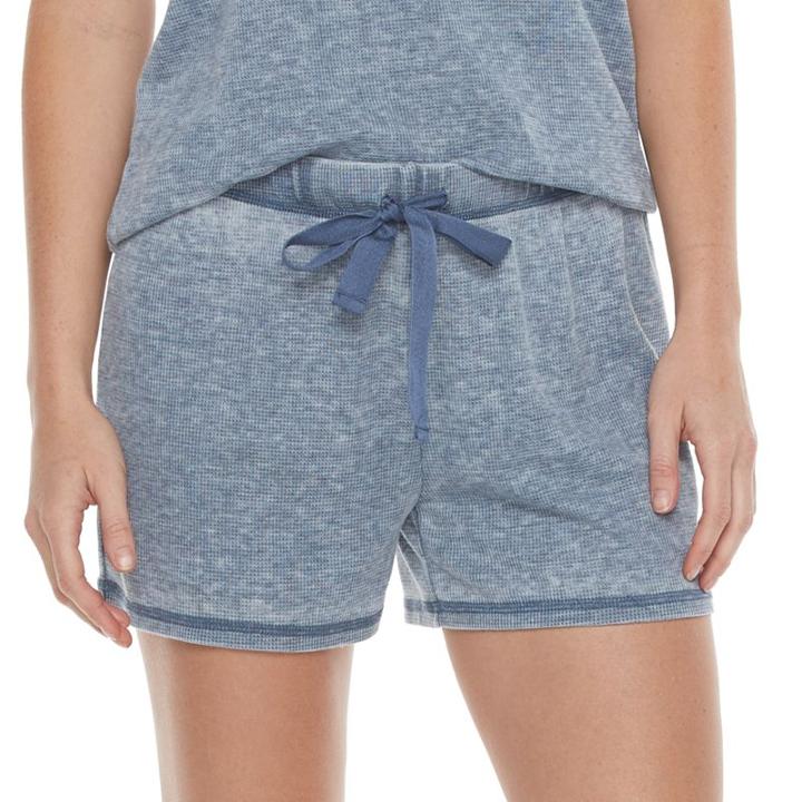 Women's Sonoma Goods For Life&trade; Pajamas: Thermal Waffle Drawstring Shorts, Size: Medium, Blue