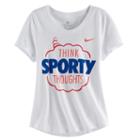 Girls 7-16 Nike Think Sporty Thoughts Graphic Tee, Size: Medium, White