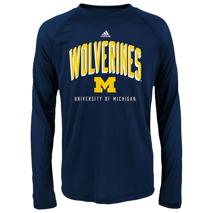 Boys 4-7 Adidas Michigan Wolverines Shock Energy Climalite Tee, Size: S(4), Blue