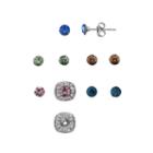 Charming Inspirations Interchangeable Square Halo Stud Earring Set, Women's, Multicolor